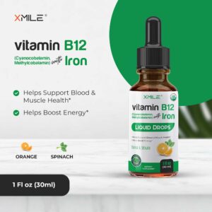 Organic Vitamin B12 with Iron Liquid Drops
