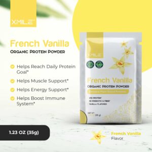 Organic Plant Based Protein Powder – 30 Pack – French Vanilla