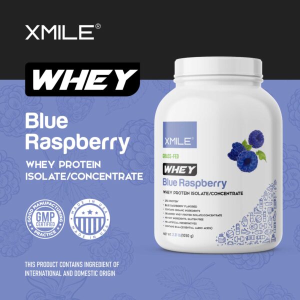 Whey Based Protein Powder - Blue Raspberry - Canister - Image 4