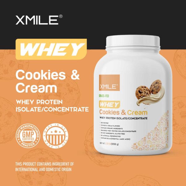 Whey Based Protein Powder - Cookies & Cream - Canister - Image 4